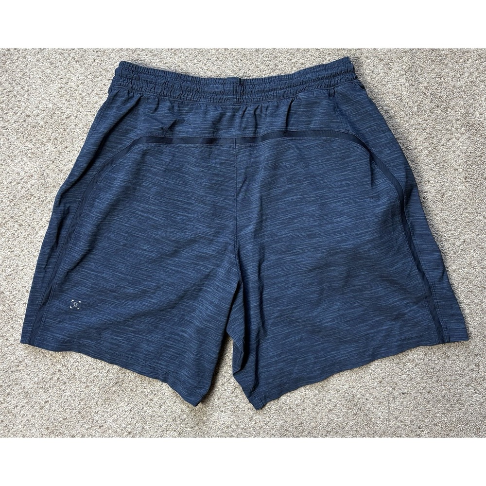 Lululemon Men's Large Pace Breaker Shorts 7" Unlined Navy Blue Athletic Running